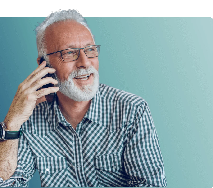 Older man talking on the phone